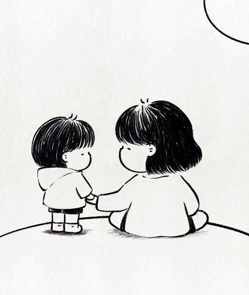 可爱简笔画教程爱没有方向妈妈是我的导航