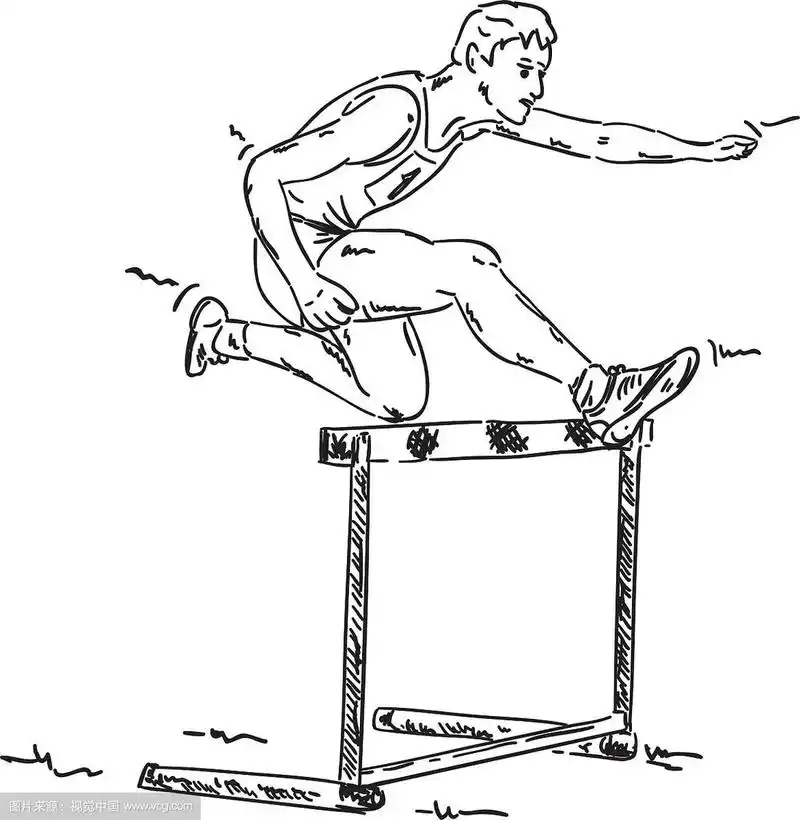 跨栏比赛中的男性选手