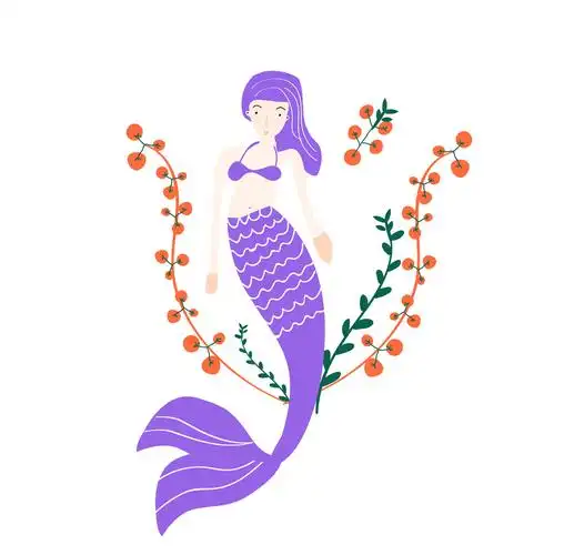 首页 设计元素 装饰图案 装饰图案 >梦幻奇幻紫色卡通优雅美人鱼海底