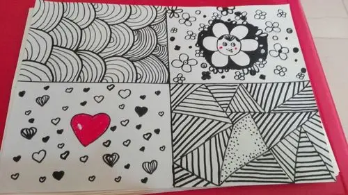 学前班创意画之《点,线,面的组合》