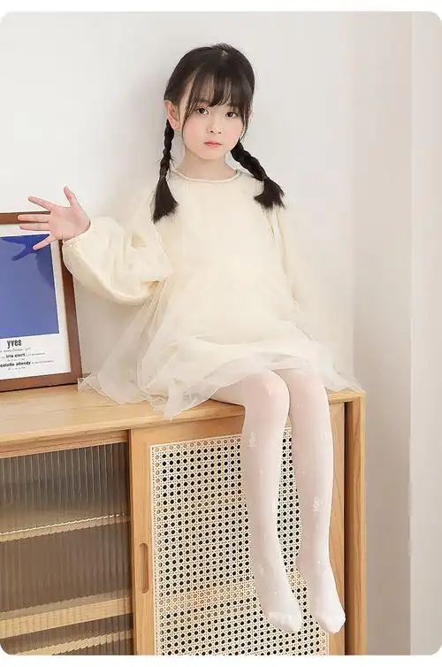 小女孩连裤袜 春夏薄款舞蹈裤女童丝袜薄款肉色玻璃水晶防蚊薄宝宝
