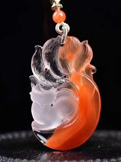 天然水晶  #能量水晶  #俏色巧雕  #九尾狐吊坠