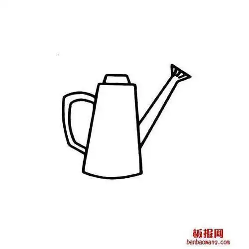 给花浇水的水壶简笔画