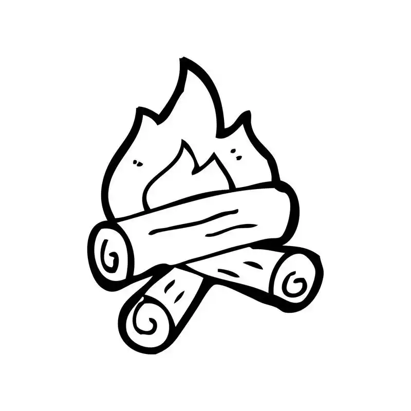 篝火,向量,在白色背景上的篝火卡通