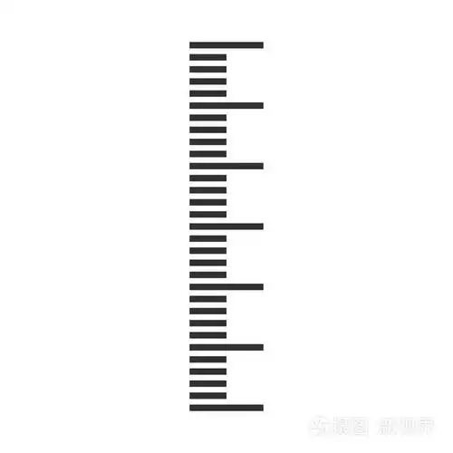 测量刻度, 垂直位置的标尺标记.向量例证