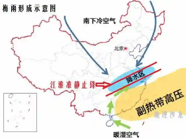 造成我国江淮地区梅雨天气的降水主要是属于锋面雨.