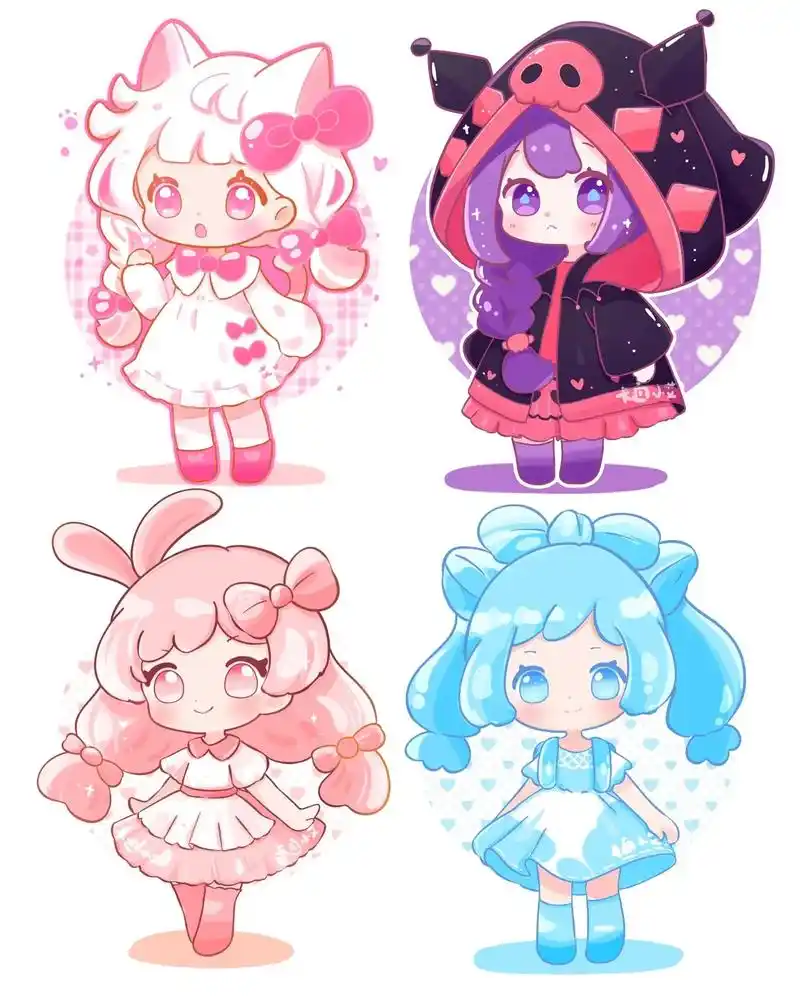 是可爱三丽鸥 原创.#卡通人物 #q版人物 #粉色系 #库洛 - 抖音