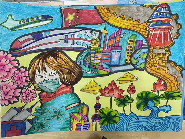 作品近百幅,此次绘画比赛的成功举办不仅展现了我校学生积极向上的