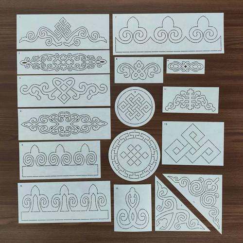 刺子绣模板 蒙古族少数民族图样 盘长纹 吉祥花纹 传统图样