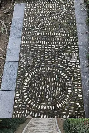 卵石青石板地面铺装