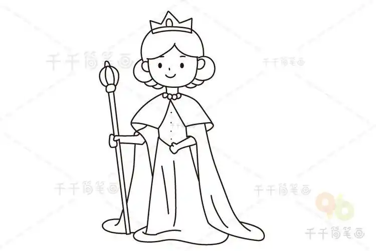 恶毒的王后简笔画全身