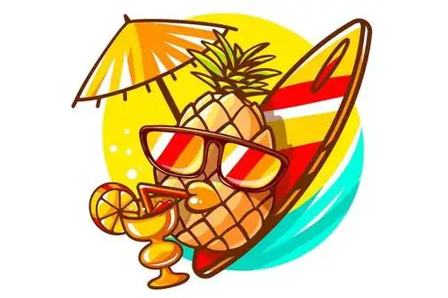 5个可爱的卡通菠萝形象的矢量插画素材