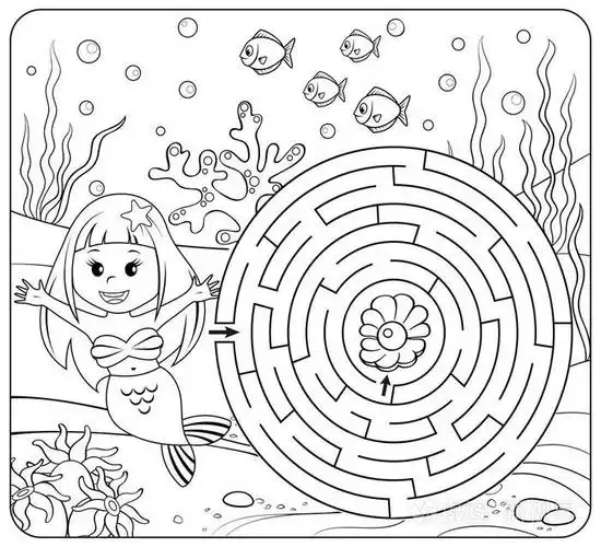 迷宫.迷宫游戏的孩子们.着色页