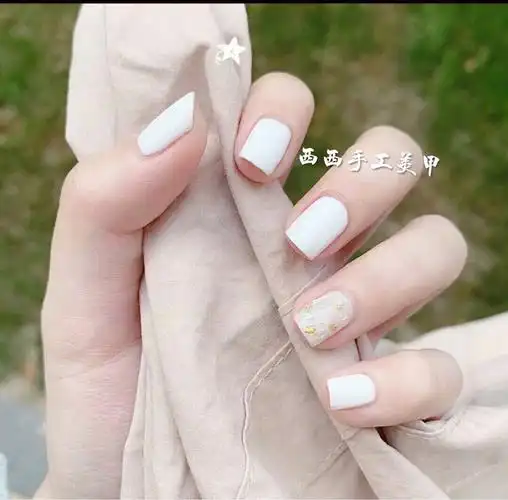 指甲成品甲片手工定制美甲白色短款磨砂欧美美甲工具