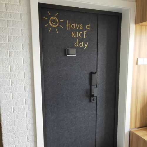 澳颜莱入户门隔音软包 防盗门隔音软包自粘定做自粘毛毡门贴纸北欧风