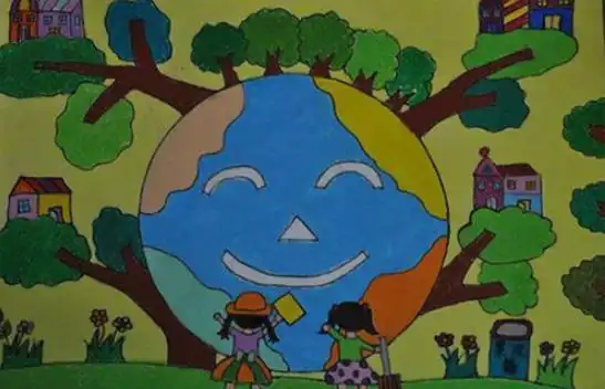 立秋的简笔画儿童画的地球的图画