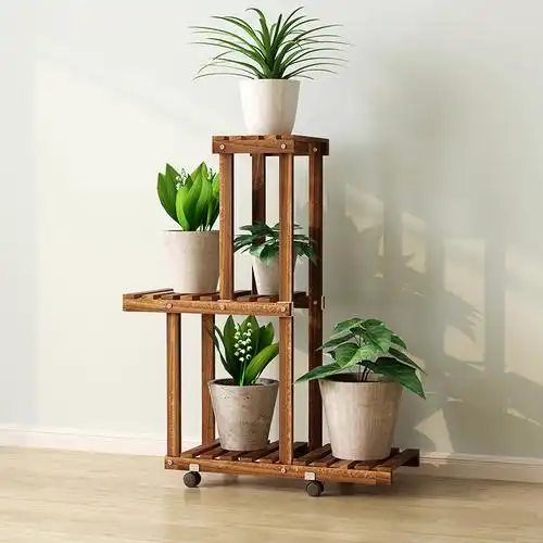 花架子实木阳台客厅多肉防腐植物绿萝花盆铁艺多层室内特价省空间