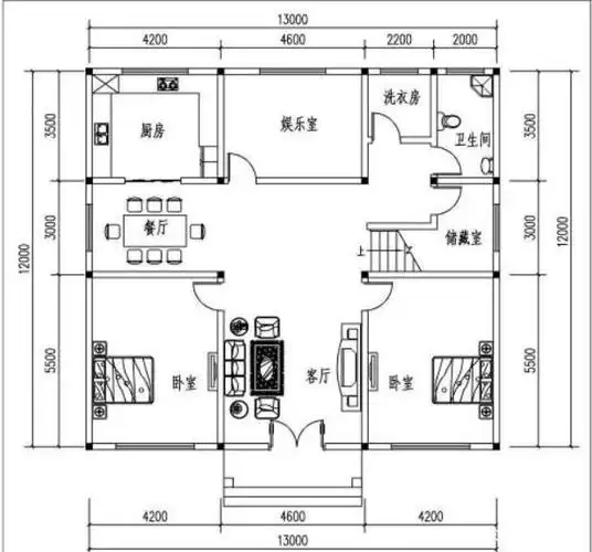 农村自建二层别墅,面宽13米3室1厅,父母住得舒适,自己心里踏实