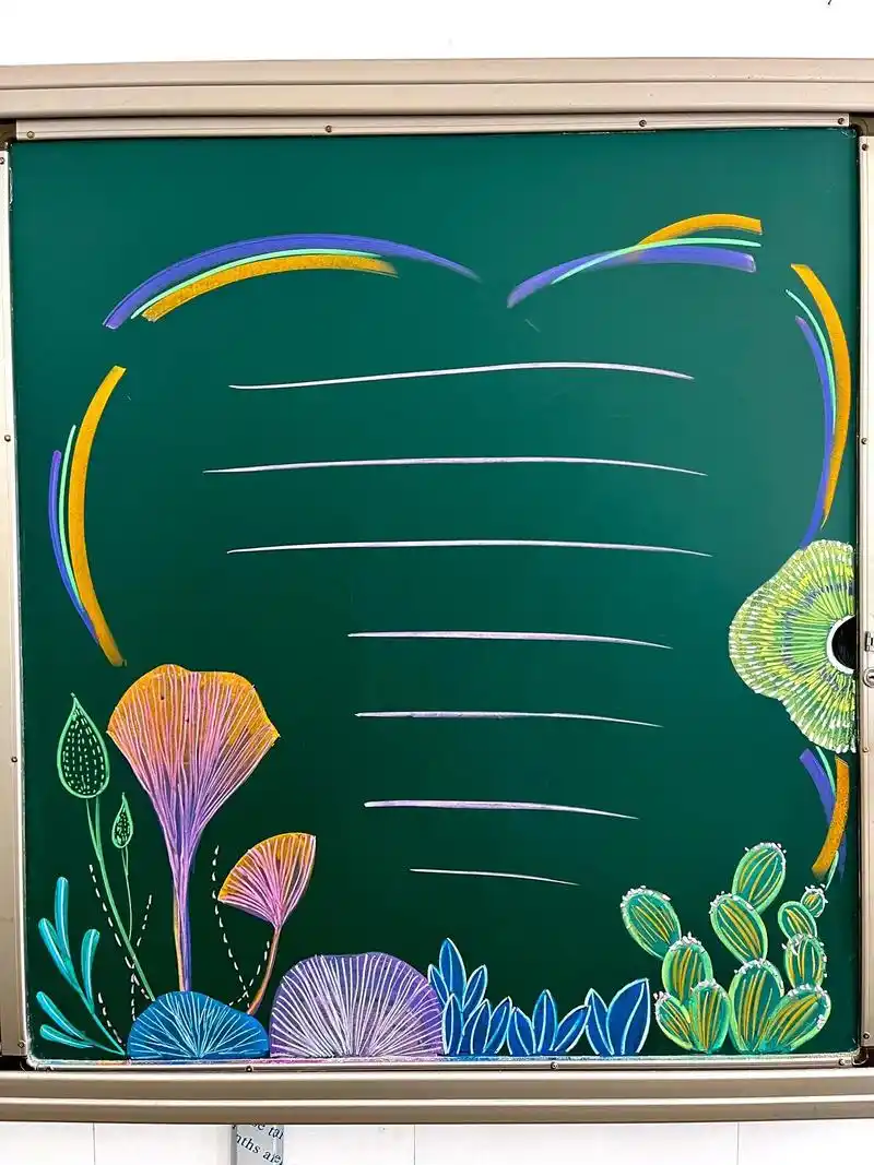 一组黑板报边框设计.#粉笔画 #黑板报 #一学就会系列 #图 - 抖音