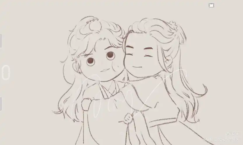 温周贴贴～_山河令温周剧版周子舒剧版温客行q版同人绘画作品