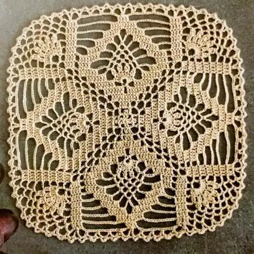 钩针镂空四边形花样有图解说明赶快保存起来