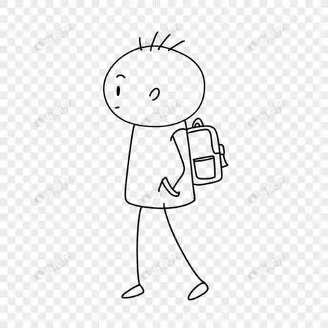 简笔画小孩背书包上学简笔画小学生背书包上学简笔画女生简笔画图片