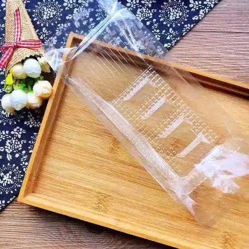 老婆饼包装袋5粒装烘焙透明袋面包饼干西点袋含底托100套装 绿色老婆