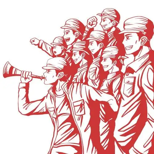 红色手绘卡通革命军人插画