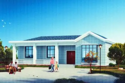 图纸之家提供数千套新农村/乡村一排五间平房设计图方案,(全套施工图