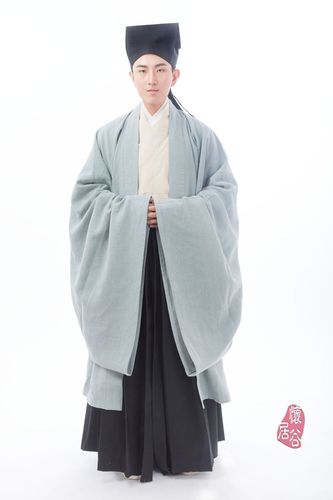 怀谷居汉服男款衣裳大氅传统亚麻秋冬汉服中国风非古装