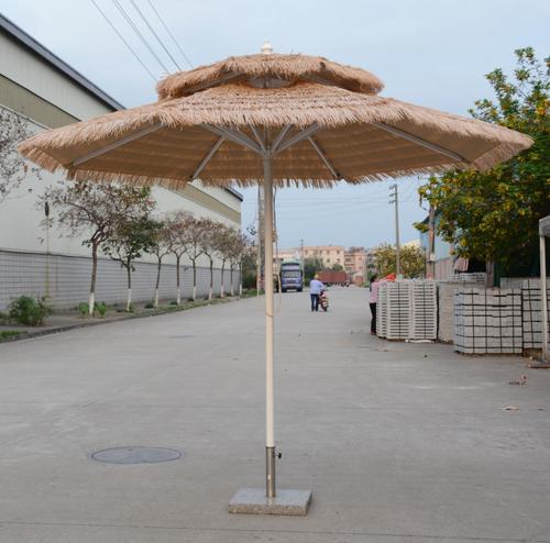 沙滩真酒店别墅定制户外景观厂家遮阳伞太阳伞稻草茅草