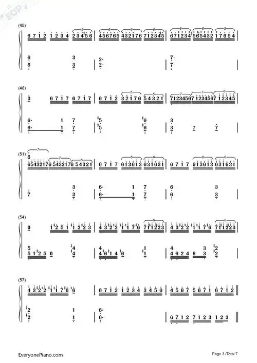 hedwigs theme-海德薇变奏曲-harry potter主题曲双手简谱预览-eop在