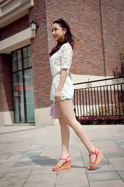 女凉鞋新款2013 夏季女鞋坡跟凉鞋甜美拼色高跟松糕厚底鱼嘴凉鞋_凉鞋