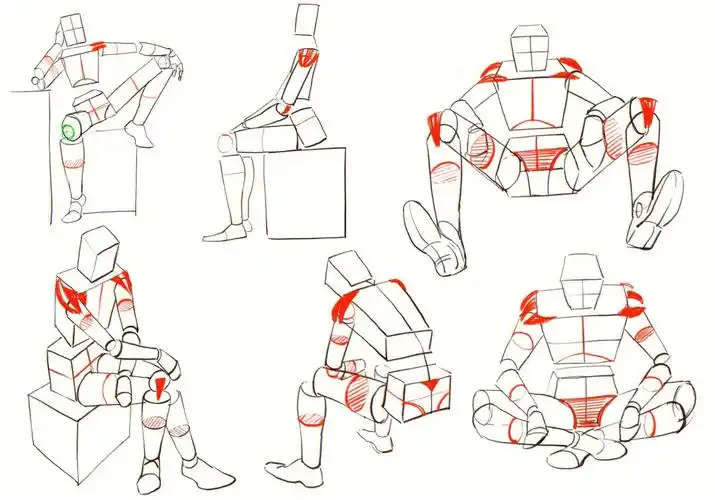 分动态,完整练习一遍,图片参考《游戏动漫人体结构造型手绘技法》这是