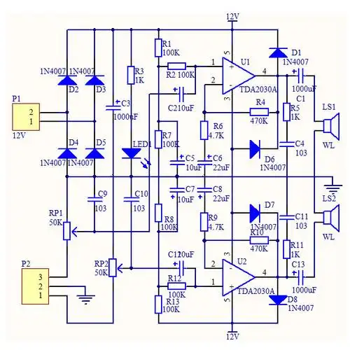 tda2030双声道otl功放板套件 tda2030a 电工电子制作教学实训散件