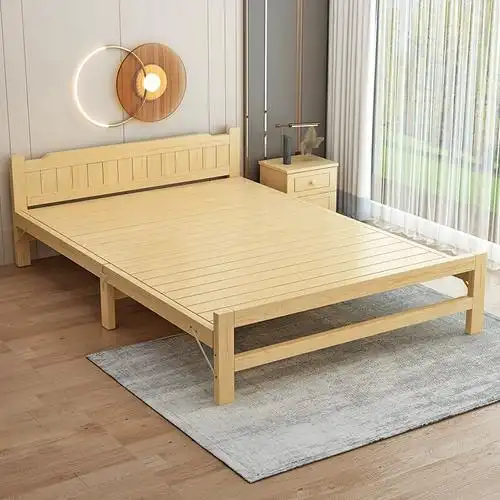 折叠床1.2单人床家用午休米实木床办公室经济型双人1.