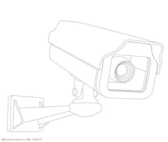 红外防水摄像机线描图图片