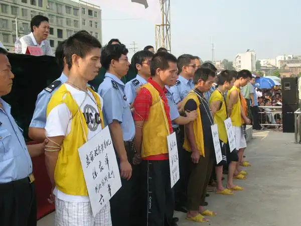 今天上午,我县在县体育场召开了声势浩大的公捕公判大会