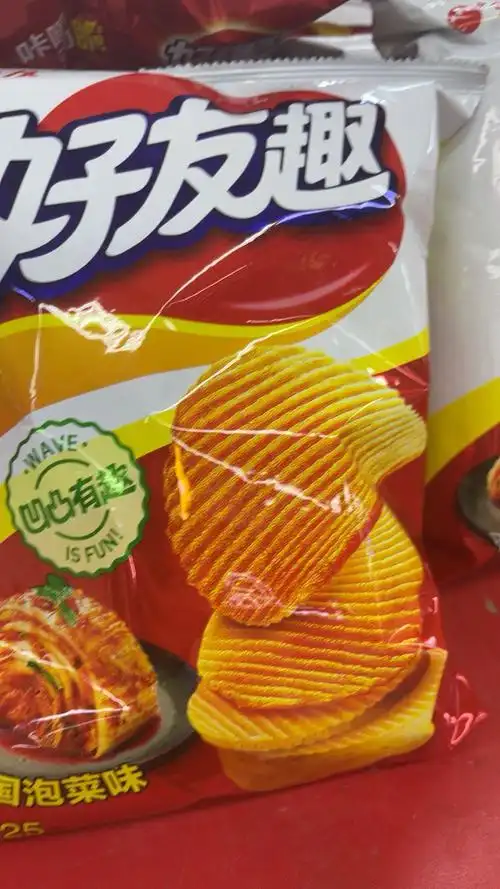 好丽友(orion) 好友趣 切片型马铃薯薯片(韩国泡菜味) 125g*4/袋 薯片