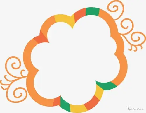 橙色圆形边框卡通风格