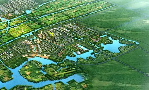 生态型城市综合片区设计——鸟瞰图