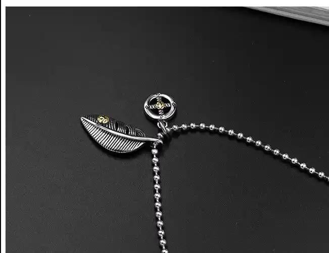 树叶吊坠潮牌高桥吾郎同款 钛钢男款项链 工厂现货直招代理sp579