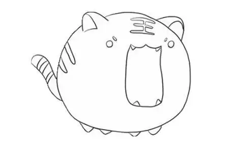 张嘴老虎简笔画 简笔画图片大全-普车都