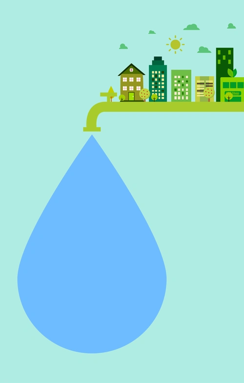 节约用水海报背景 - 当图网