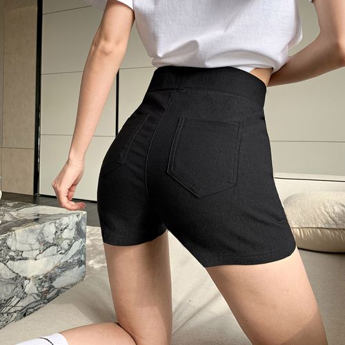 打底短裤女夏走光安全裤可外穿卷边高腰黑色休闲裤