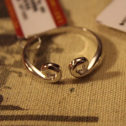 六鑫珠宝 925纯银镀白金戒指女爱你一万年情侣戒指男对戒开口活口刻字