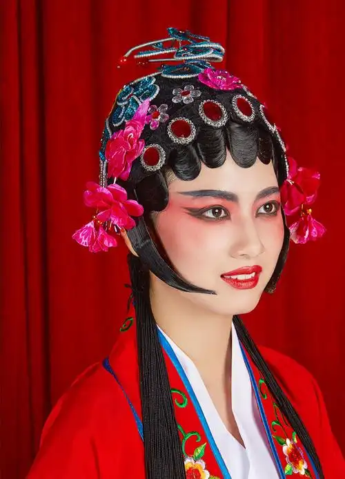 夏庄戏曲头饰女花旦全套鬓花头花戏曲青衣配件偏凤水钻京剧古装俏花旦