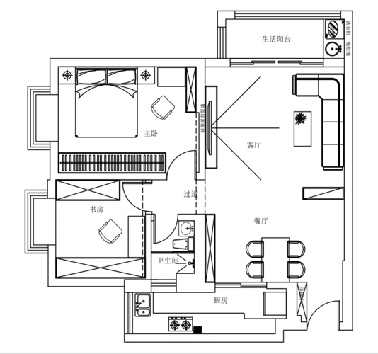 70㎡现代简约三居装修案例_效果图_土巴兔装修网