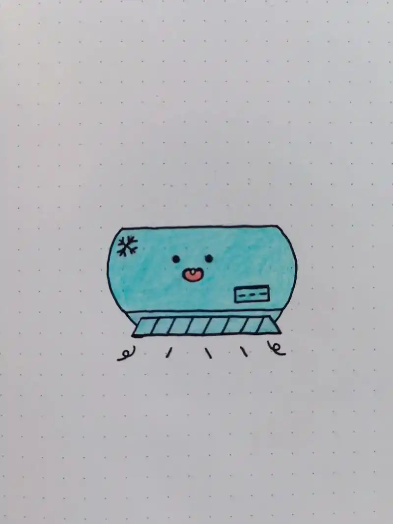 空调简笔画.夏天家里买几个空调够用?#一学就会系列 #简笔画 - 抖音