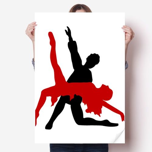 艺术表演交际舞双人舞海报贴纸80x55cm墙贴纸卧室家居装饰